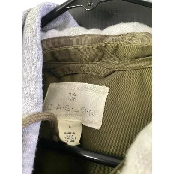 Caslon Women's Military Green Long Sleeves Button Down Utility Jacket Size Large - Picture 4 of 6